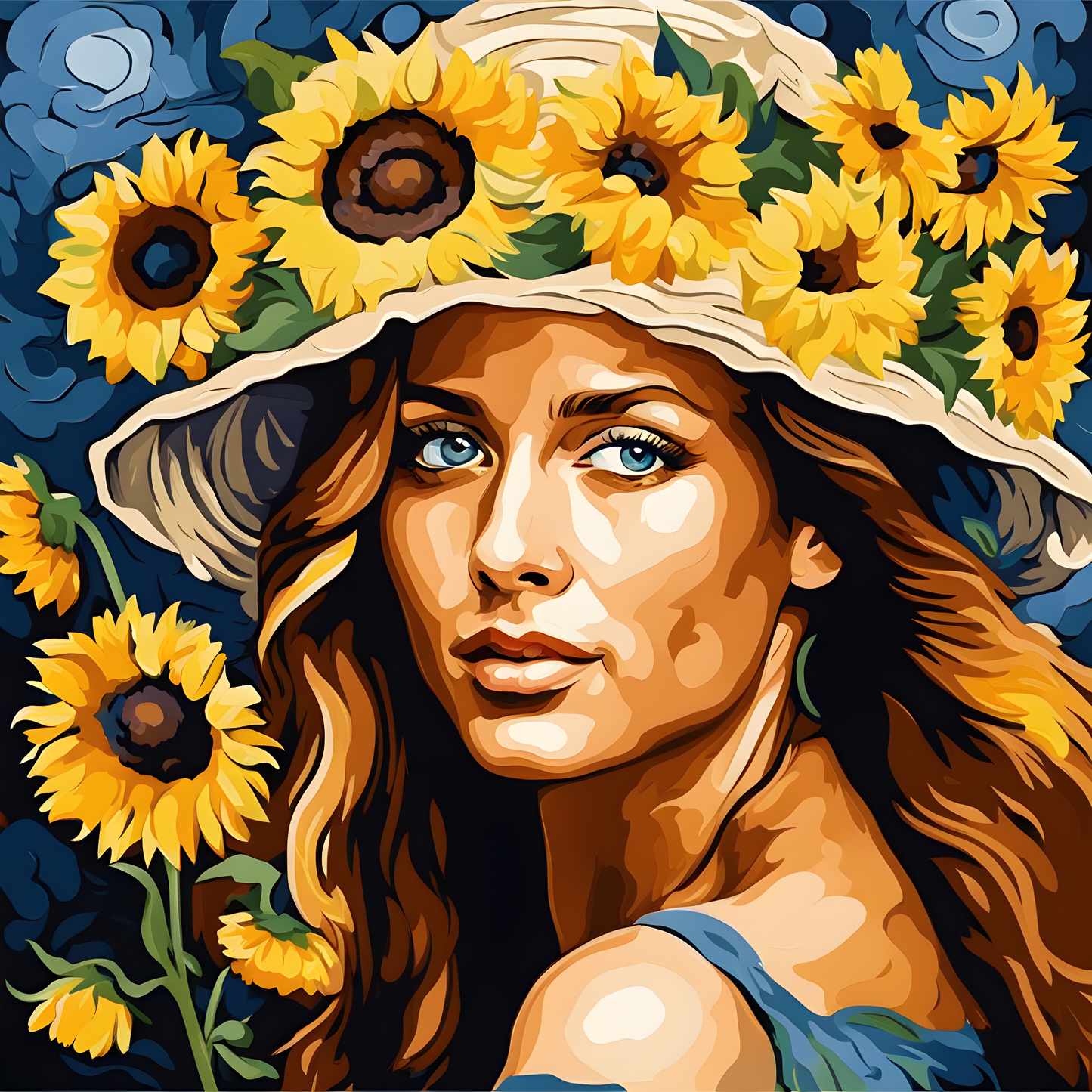 Flowery woman Collection PD (5) - Van-Go Paint-By-Number Kit