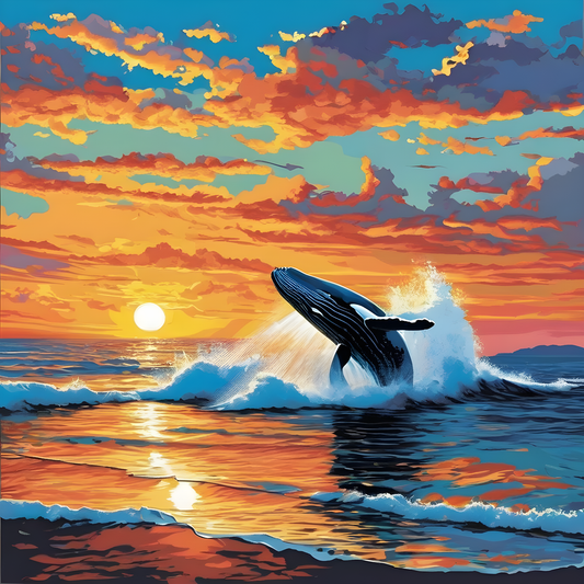 Blue Whale PD (8) - Splashing - Van-Go Paint-By-Number Kit