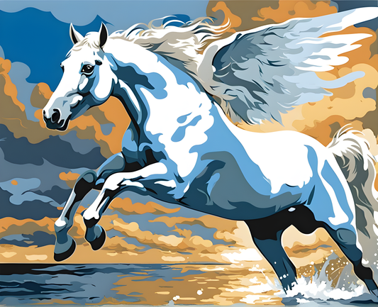 Flying White Horse - Van-Go Paint-By-Number Kit