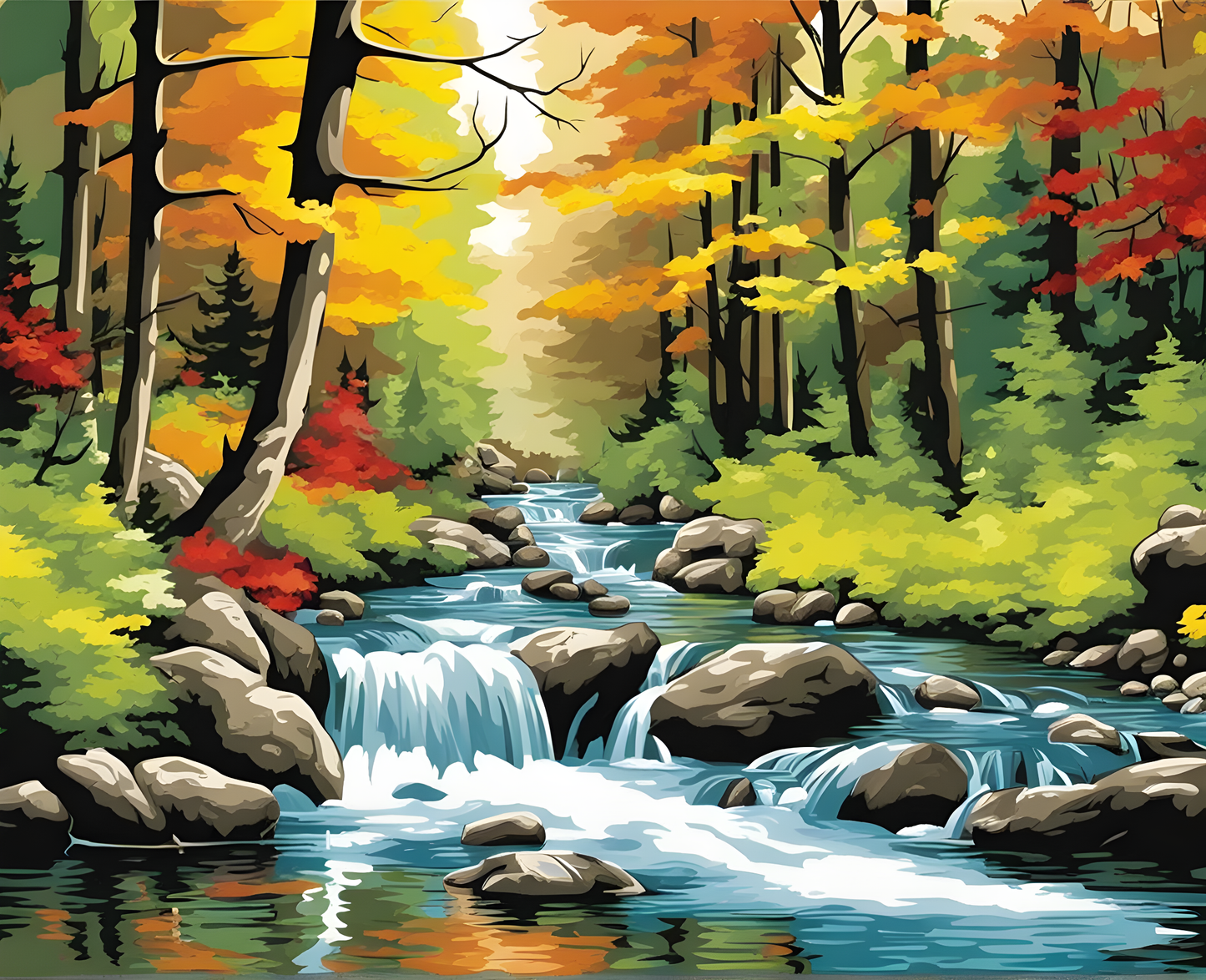 Forest Stream (2) - Van-Go Paint-By-Number