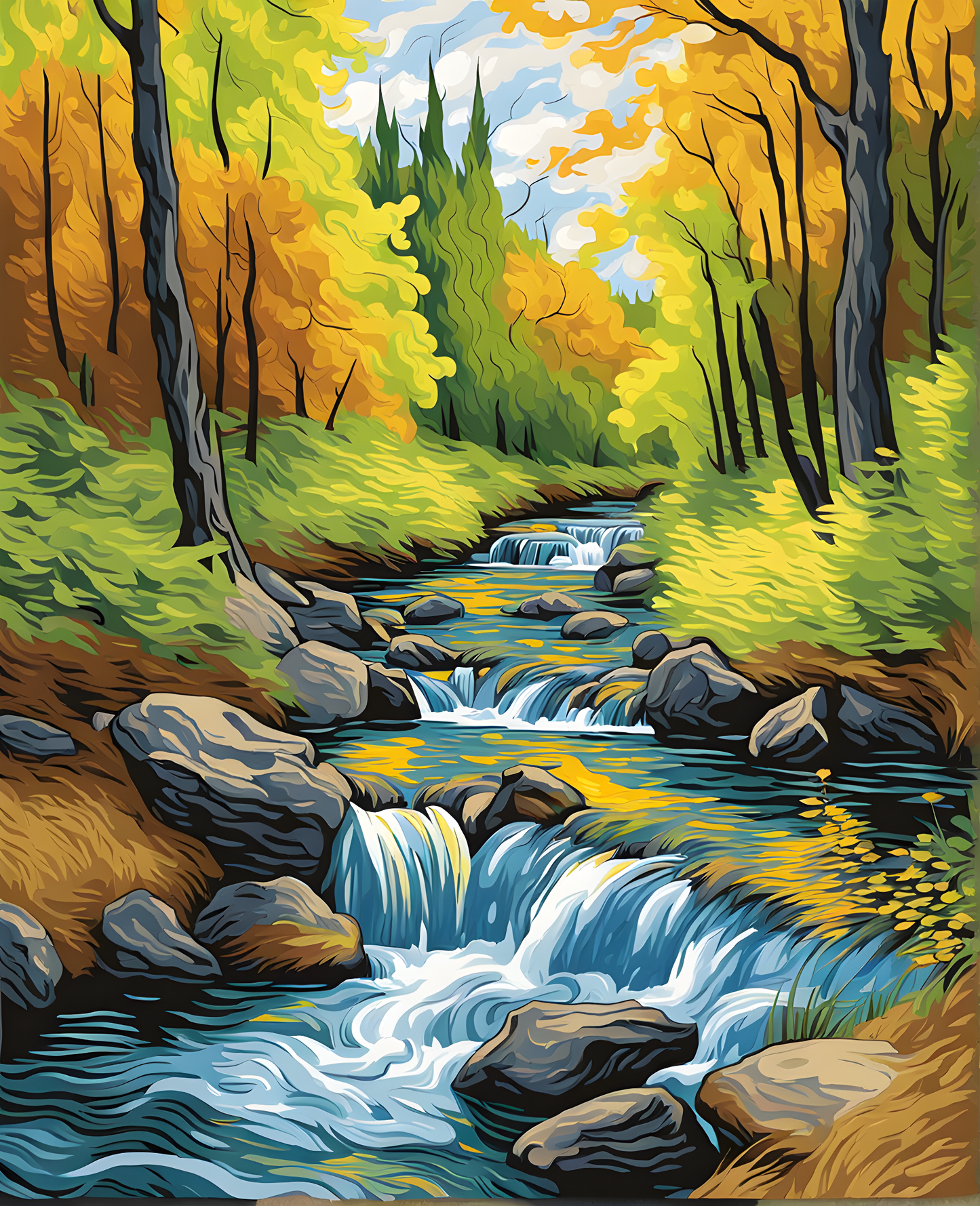 Forest Stream (1) - Van-Go Paint-By-Number