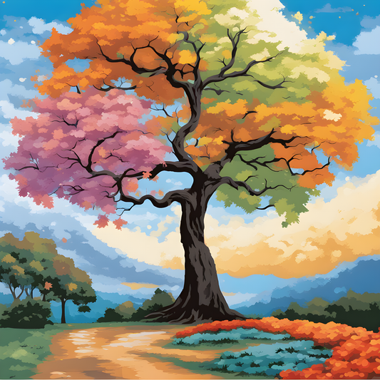 Four Seasons Tree (4) - Van-Go Paint-By-Number Kit
