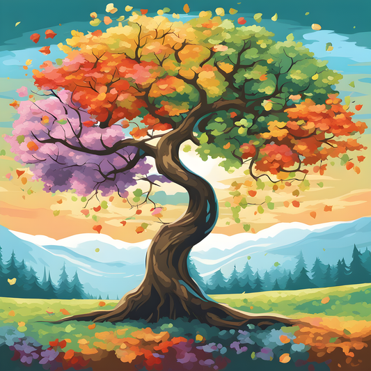 Four Seasons Tree (3) - Van-Go Paint-By-Number Kit