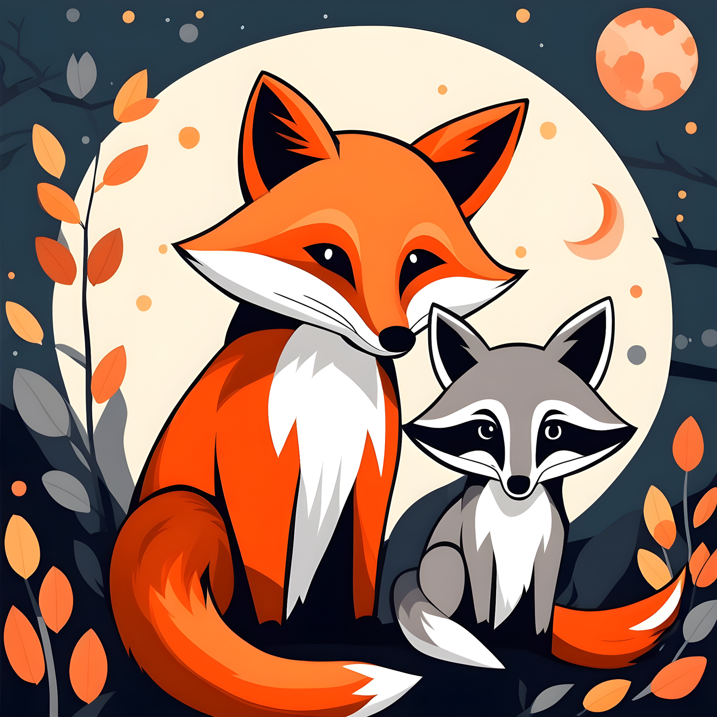 Fox and Raccoon PD (2) - Van-Go Paint-By-Number Kit