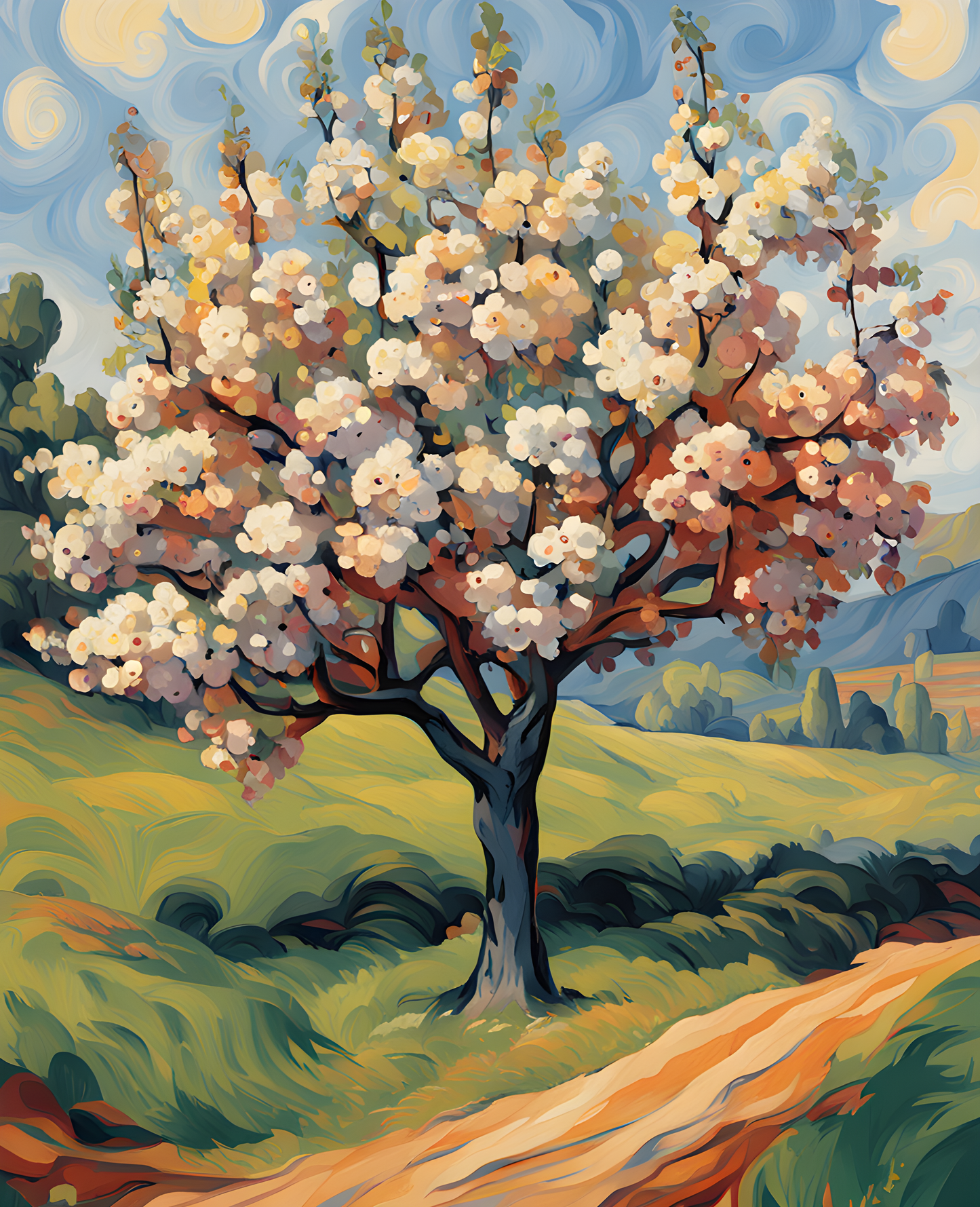 Fruit Tree in Blossom (1) - Van-Go Paint-By-Number Kit