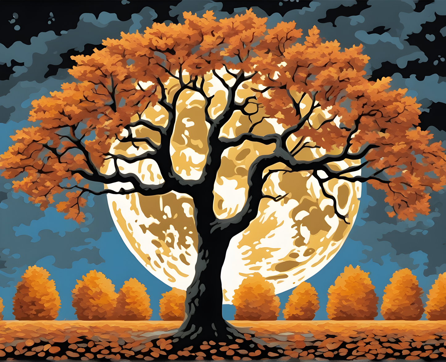 Full Moon Autumn - Van-Go Paint-By-Number Kit