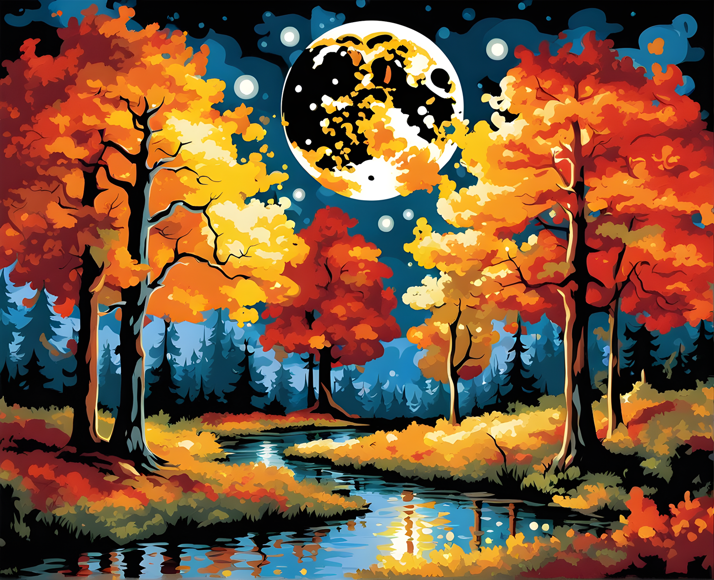 Full Moon Forest PD - Van-Go Paint-By-Number Kit