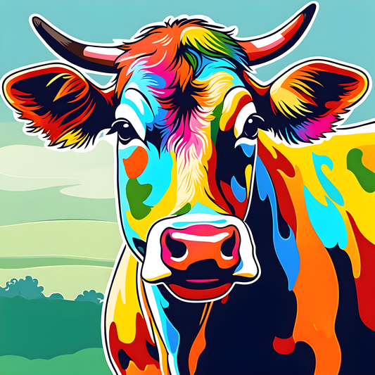 Funny Colorful Cow (1) - Van-Go Paint-By-Number Kit