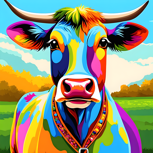 Funny Colorful Cow (4) - Van-Go Paint-By-Number Kit