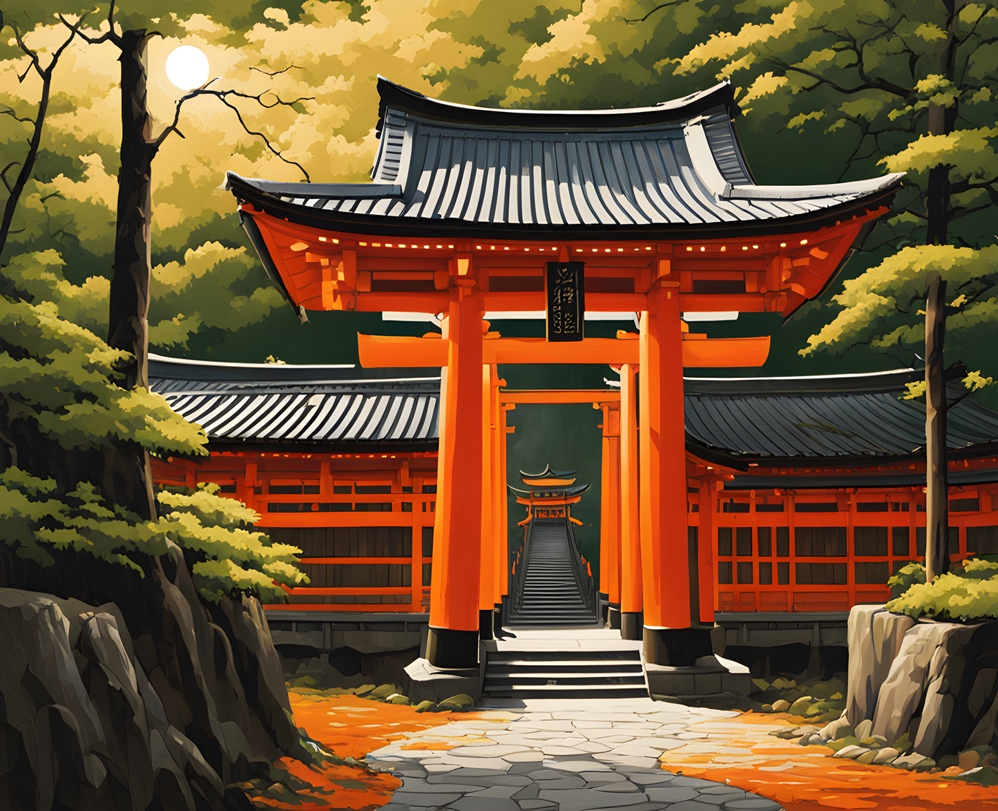 Japan Collection PD (12) - Fushimi Inari-Taisha, Kyoto - Van-Go Paint-By-Number Kit