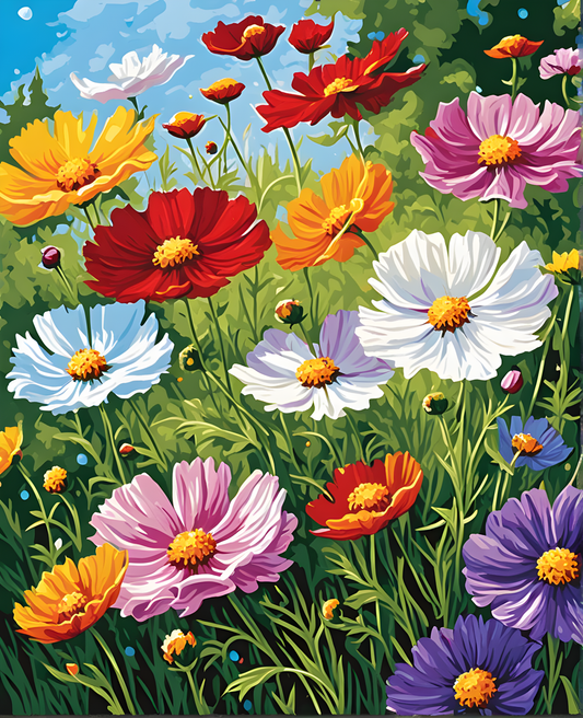 Flowers Collection OD (52) - Garden Cosmos - Van-Go Paint-By-Number Kit