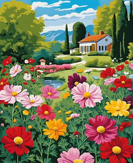 Flowers Collection OD (51) - Garden Cosmos - Van-Go Paint-By-Number Kit