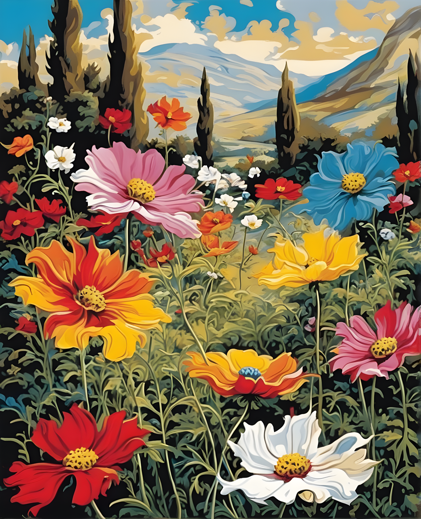 Flowers Collection OD (50) - Garden Cosmos - Van-Go Paint-By-Number Kit