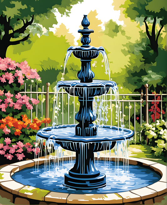 Garden Fountain (2) - Van-Go Paint-By-Number Kit