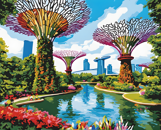 Singapore Collection OD (2) - Gardens by the Bay - Van-Go Paint-By-Number Kit