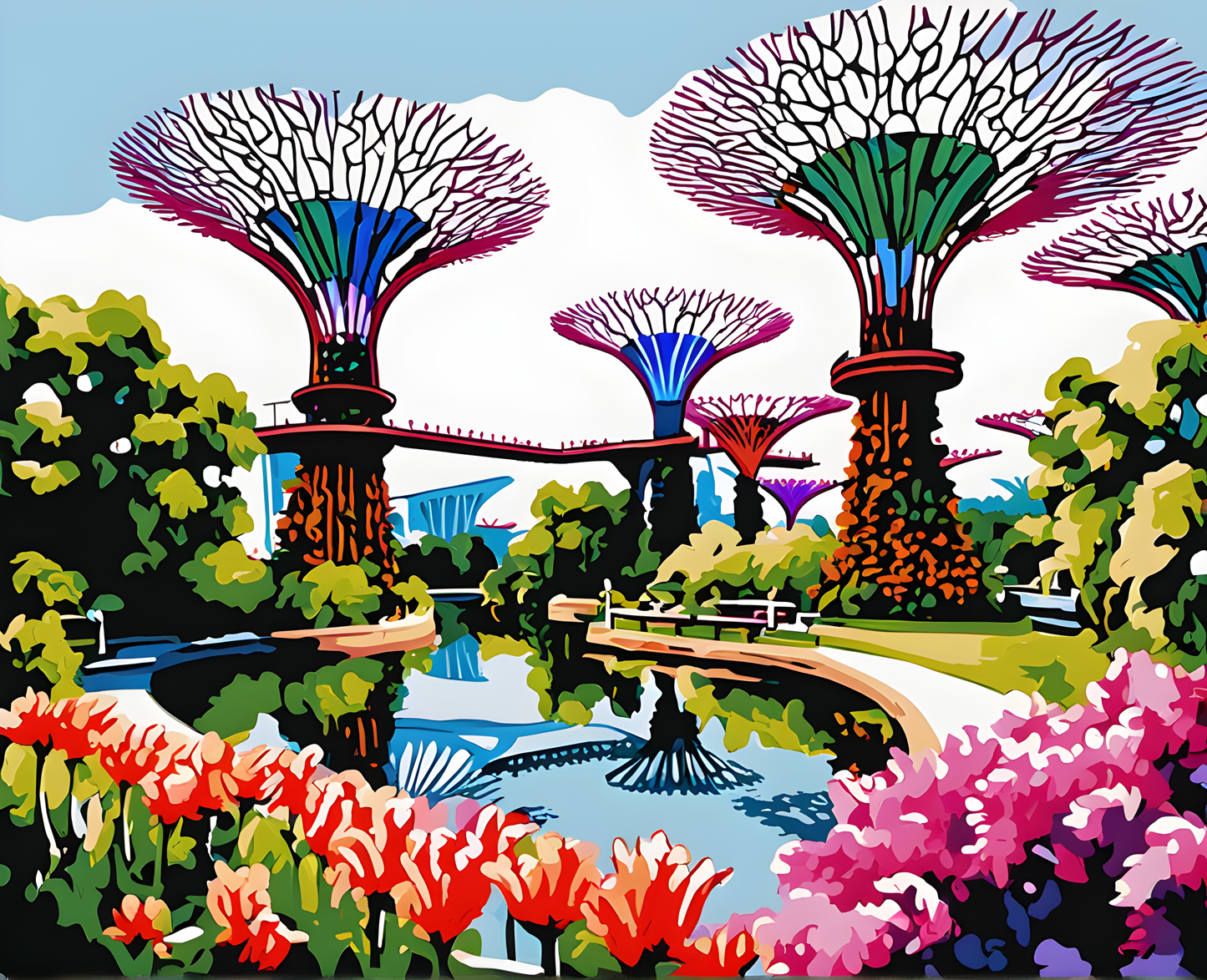 Singapore Collection OD (1) - Gardens by the Bay - Van-Go Paint-By-Number Kit