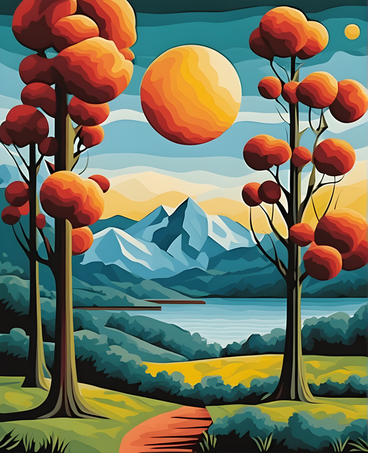 Geometric Landscape (2) - Van-Go Paint-By-Number Kit