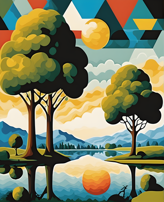 Geometric Landscape (5) - Van-Go Paint-By-Number Kit