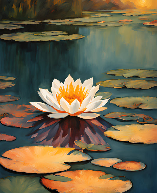 Exotic Flowers Collection (76) - Giant Water Lily - Van-Go Paint-By-Number Kit