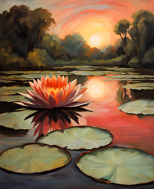 Exotic Flowers Collection (77) - Giant Water Lily - Van-Go Paint-By-Number Kit