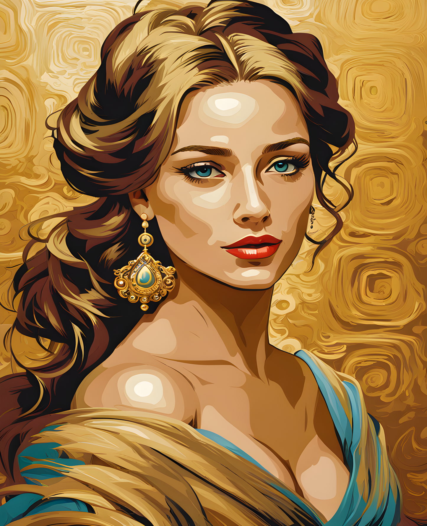 GIRL ON GOLD (7) - Van-Go Paint-By-Number Kit