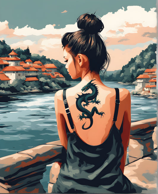 Girl with Dragon Tattoo (2) - Van-Go Paint-By-Number Kit