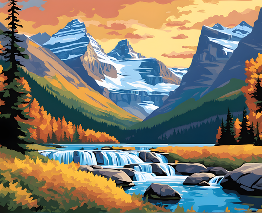 National Parks Collection PD (39) - Glacier Park, USA - Van-Go Paint-By-Number Kit