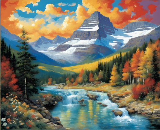 National Parks Collection PD (33) - Glacier Park, USA - Van-Go Paint-By-Number Kit