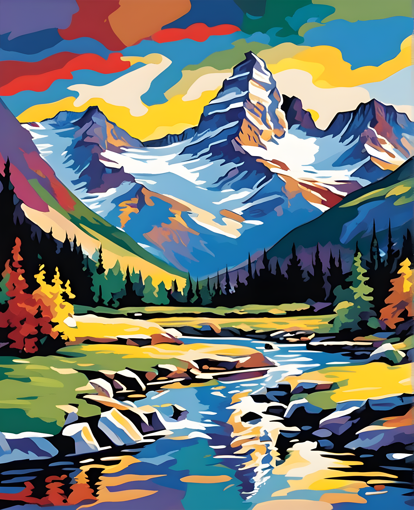 National Parks Collection PD (31) - Glacier Park, USA - Paint-By-Number Kit