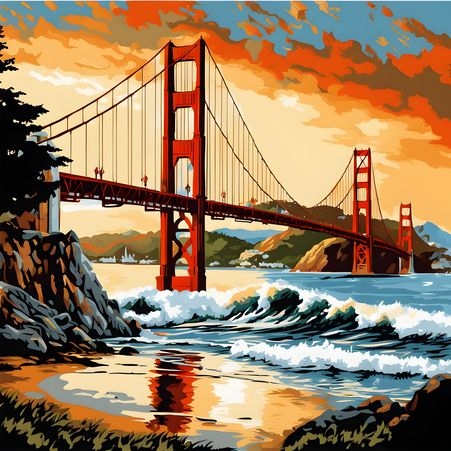 Golden Gate Bridge (5) - Van-Go Paint-By-Number Kit