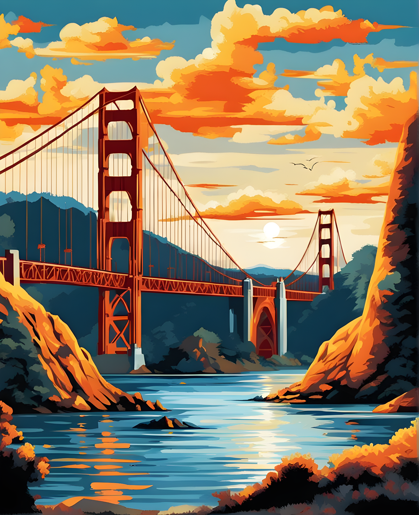Golden Gate Bridge (2) - Van-Go Paint-By-Number Kit