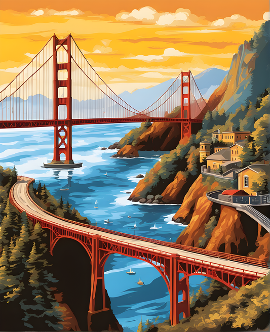 Golden Gate Bridge (7) - Van-Go Paint-By-Number Kit