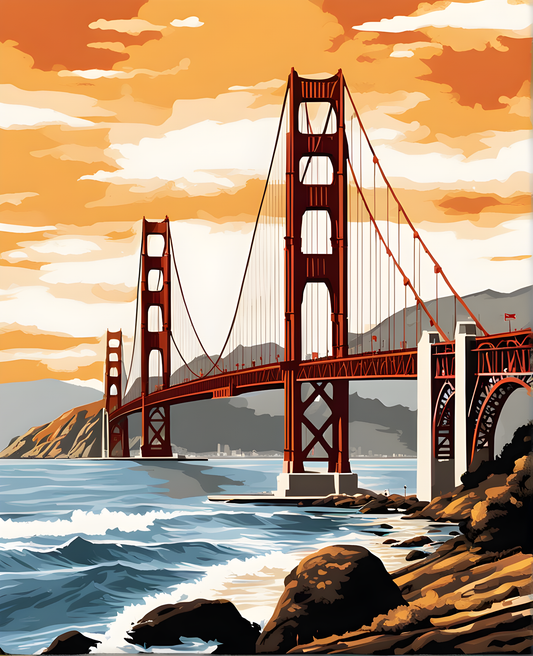 Golden Gate Bridge (6) - Van-Go Paint-By-Number Kit