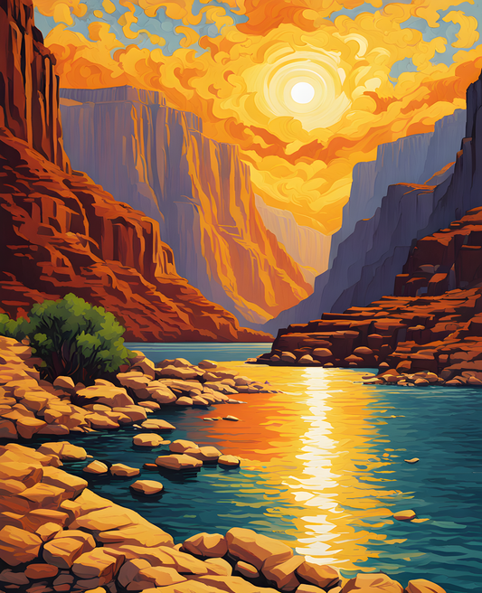 Grand Canyon Colorado River PD (2) - Van-Go Paint-By-Number Kit
