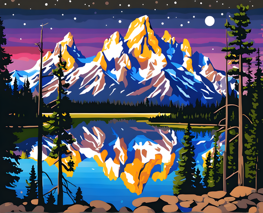 National Parks Collection PD (49) - Grand Teton Park, USA - Paint-By-Number Kit