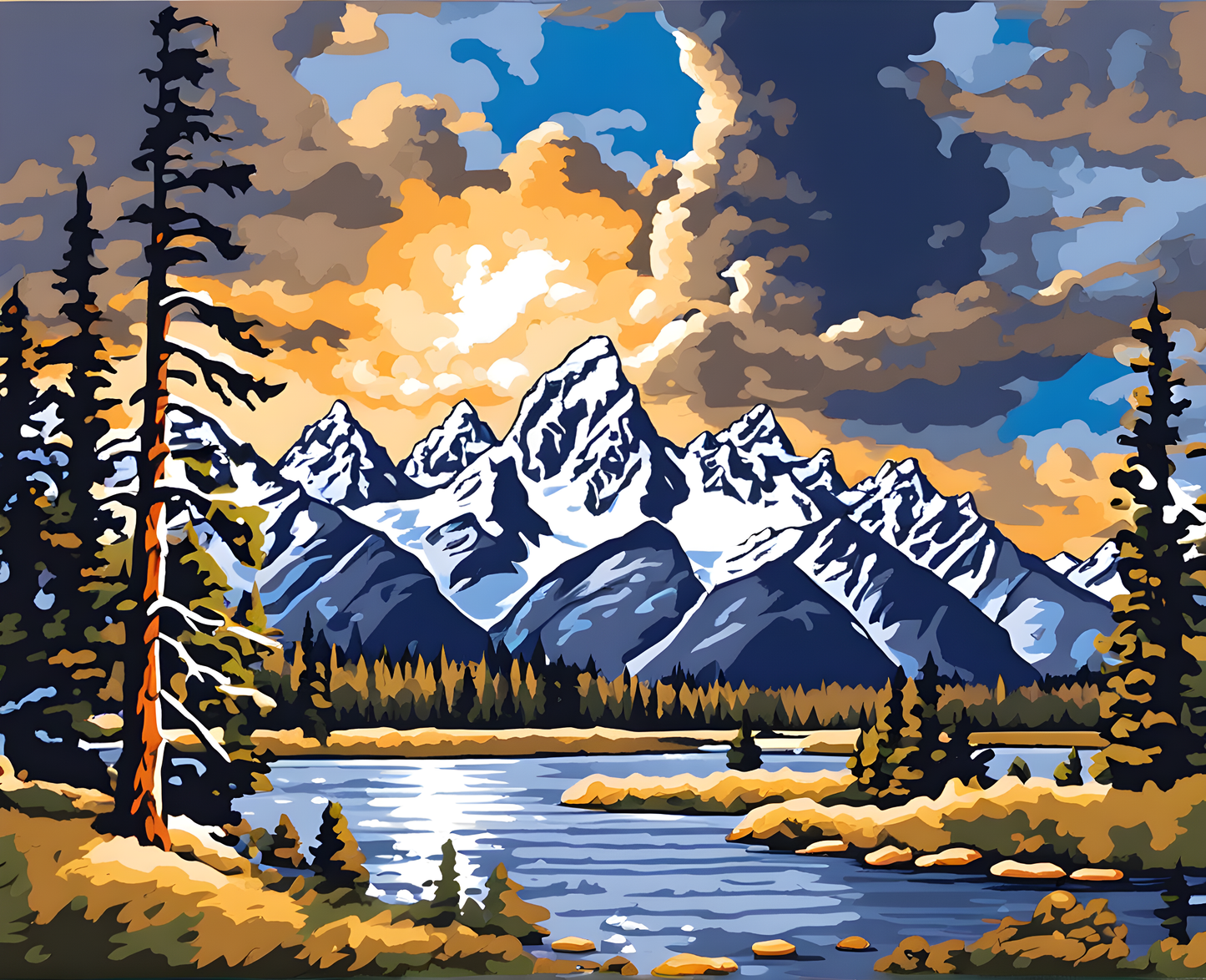 National Parks Collection PD (47) - Grand Teton Park, USA - Paint-By-Number Kit