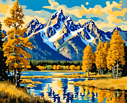 National Parks Collection PD (45) - Grand Teton Park, USA - Paint-By-Number Kit