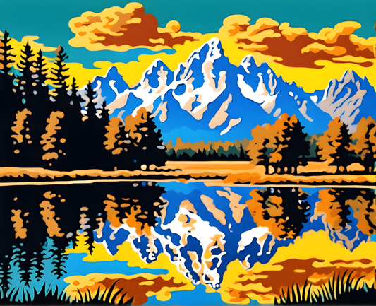 National Parks Collection PD (46) - Grand Teton Park, USA - Paint-By-Number Kit