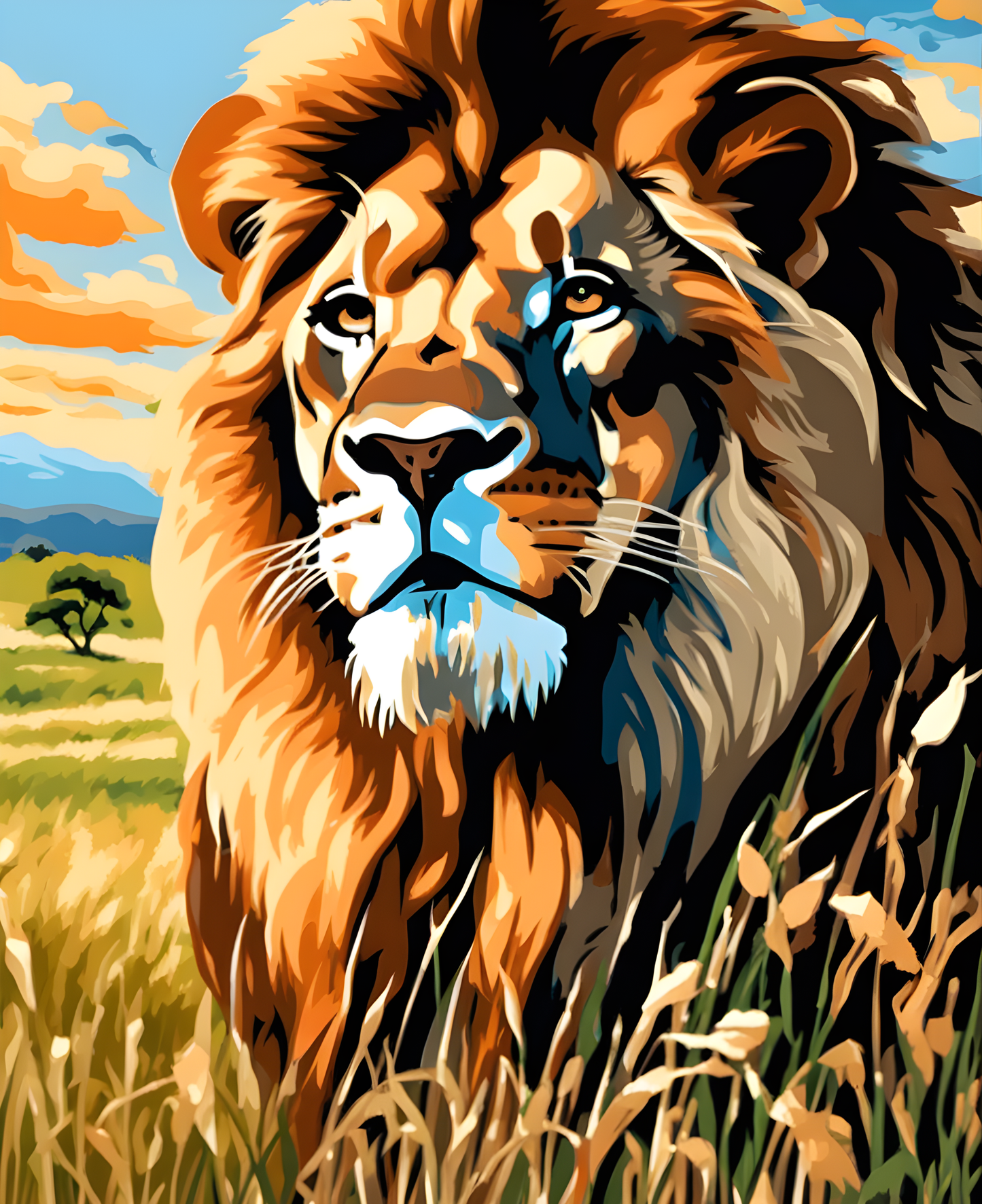 Grassland King (PD) - Van-Go Paint-By-Number Kit