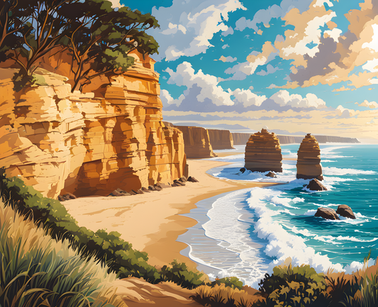 Australia Collection PD (25) - Great Ocean Road, VIC - Van-Go Paint-By-Number