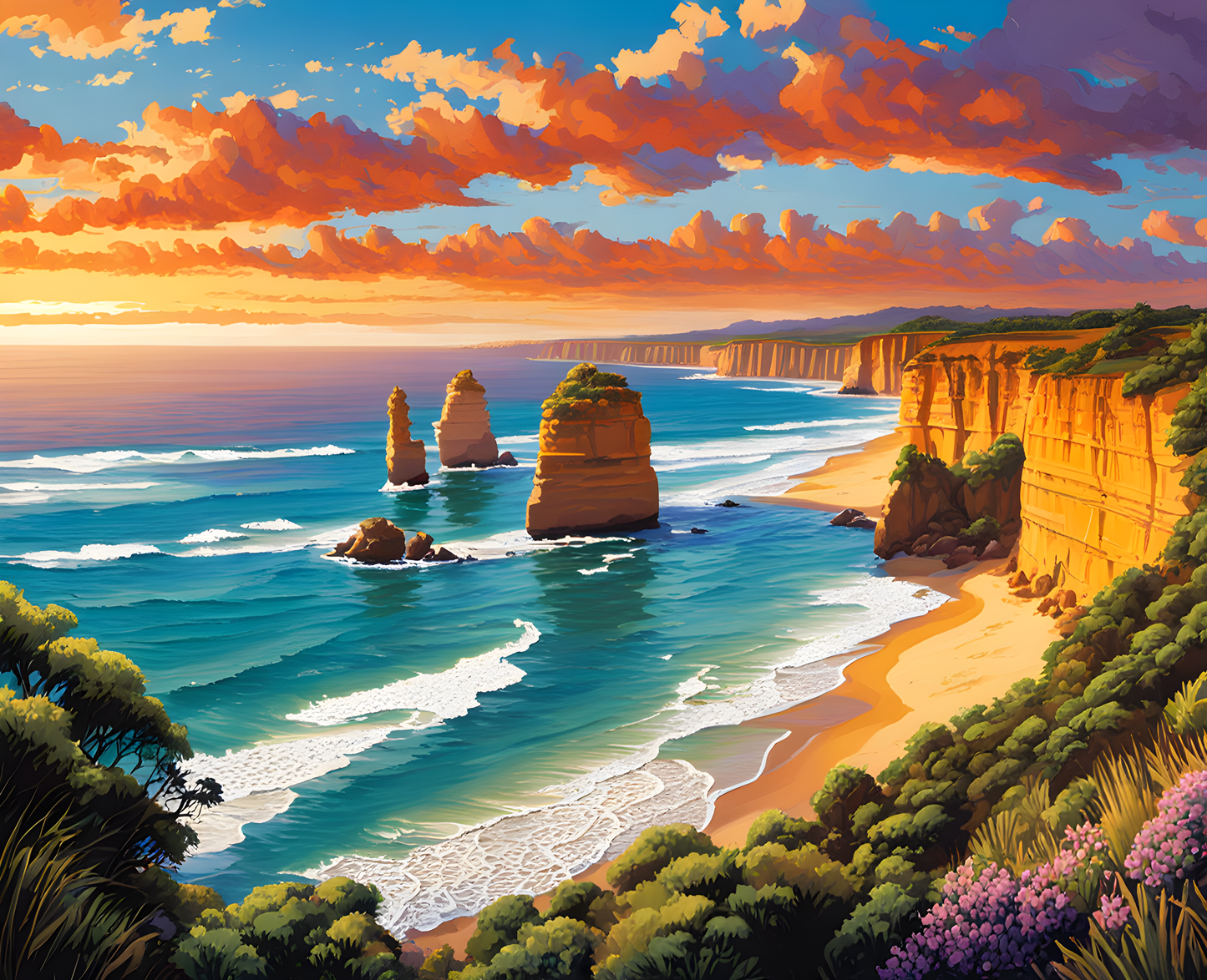 Australia Collection PD (26) - Great Ocean Road, VIC - Van-Go Paint-By-Number
