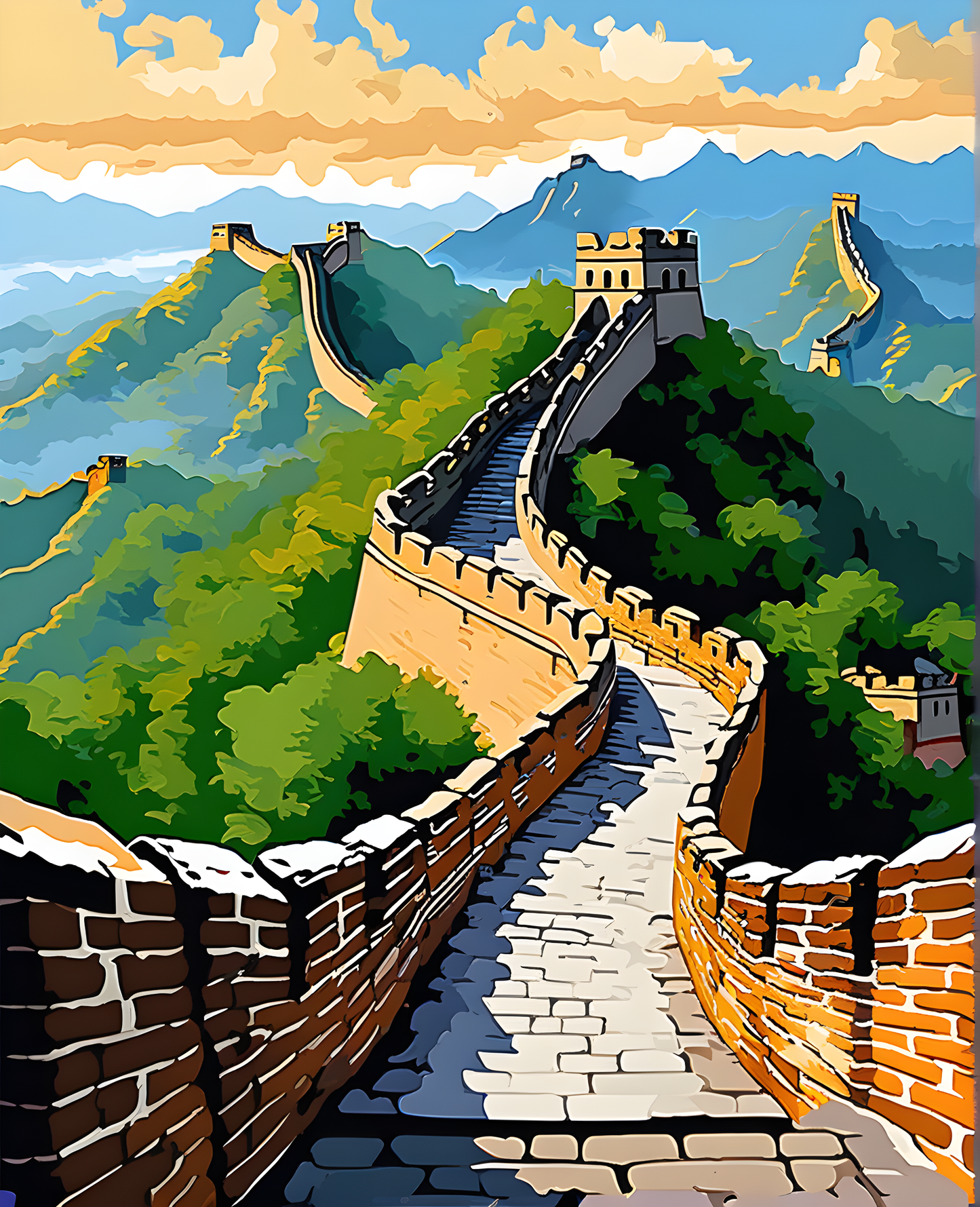 China Collection PD (12) - Great Wall of China - Van-Go Paint-By-Number Kit