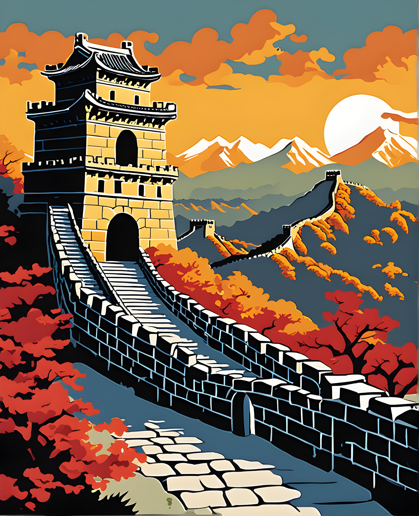 China Collection PD (16) - Great Wall of China - Van-Go Paint-By-Number Kit