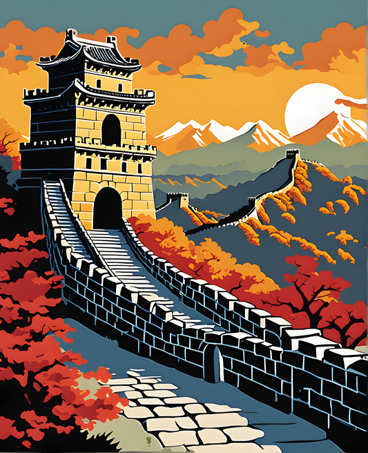 China Collection PD (16) - Great Wall of China - Van-Go Paint-By-Number Kit