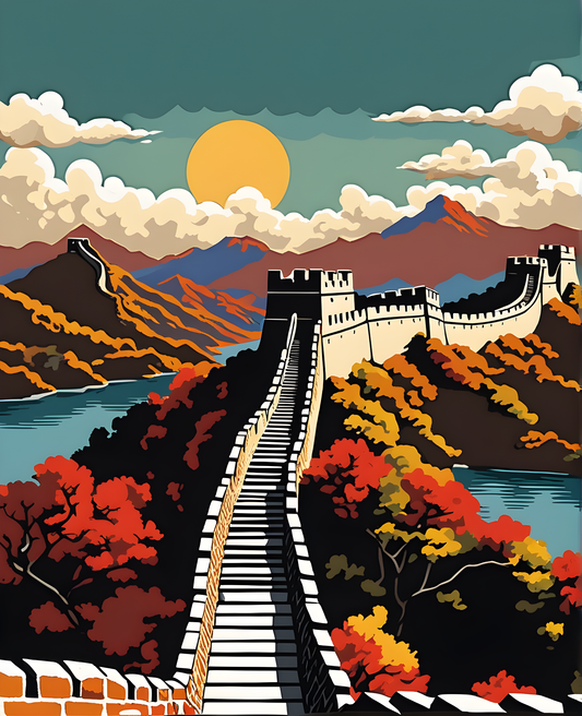 China Collection PD (18) - Great Wall of China - Van-Go Paint-By-Number Kit