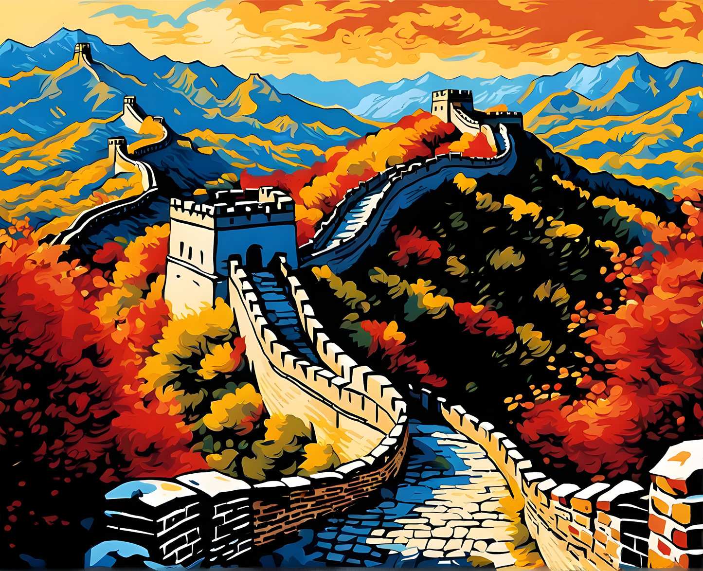 China Collection PD (4) - Great Wall of China - Van-Go Paint-By-Number Kit