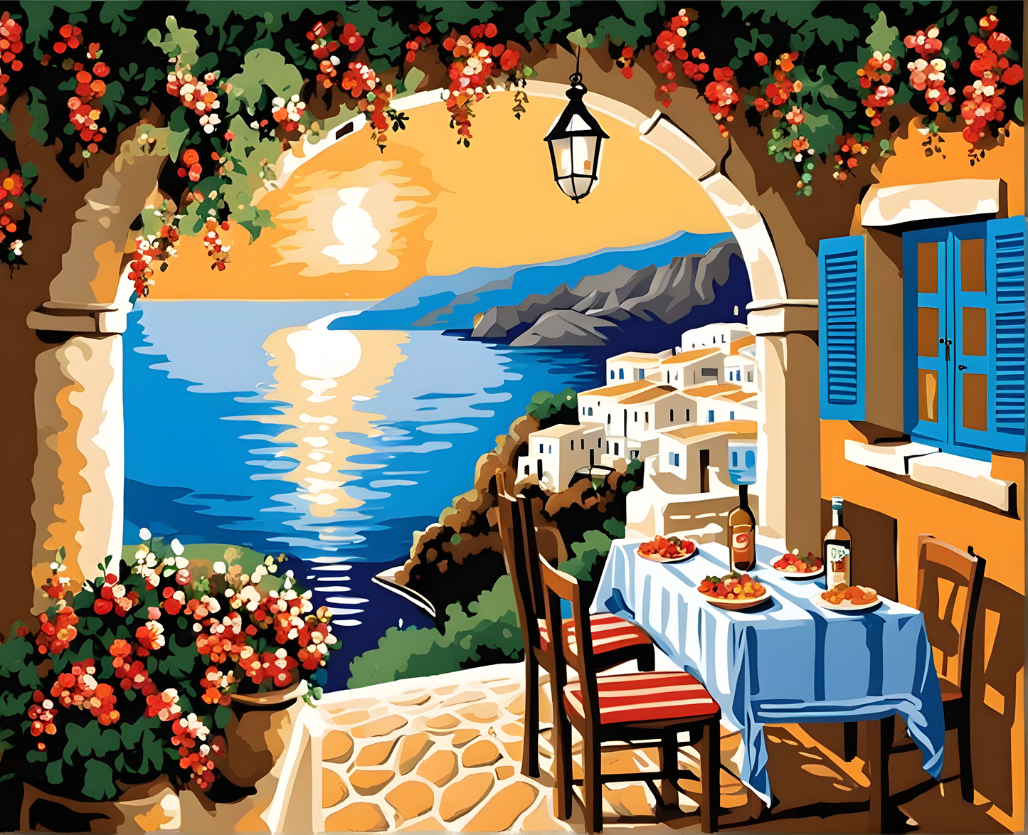 Greece Collection PD (5) - Tavern - Van-Go Paint-By-Number Kit