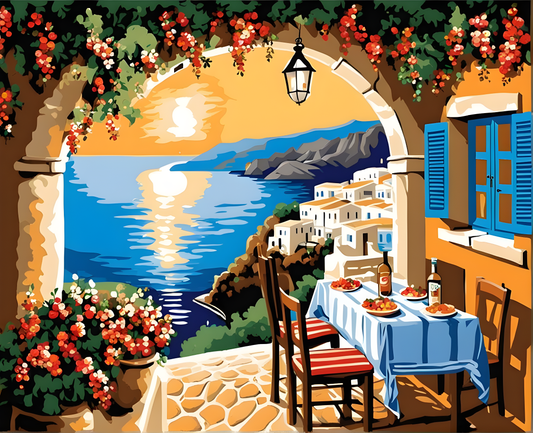 Greece Collection PD (5) - Tavern - Van-Go Paint-By-Number Kit