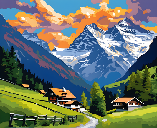 Amazing Places OD (401) - Grindelwald, Switzerland - Van-Go Paint-By-Number Kit