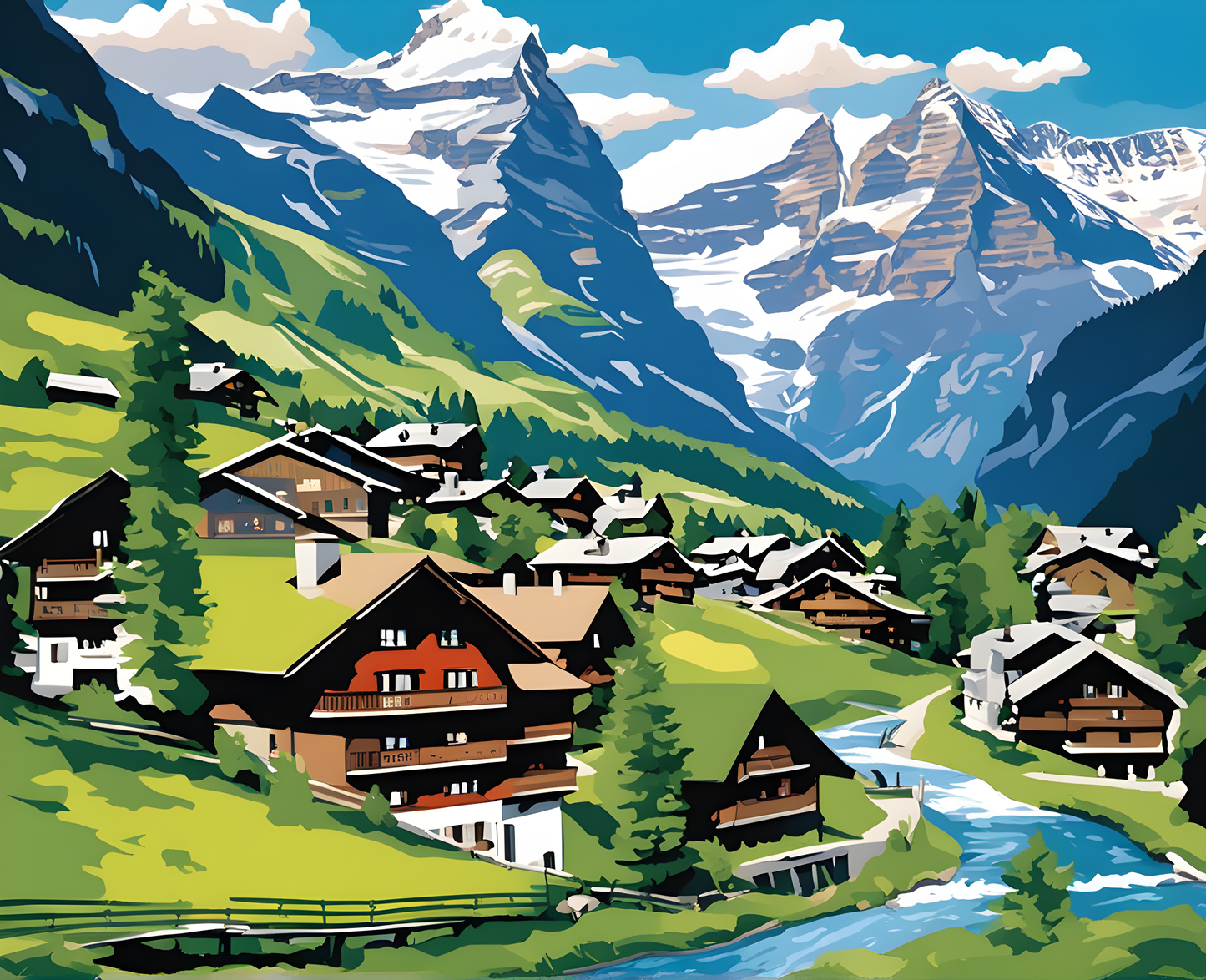 Amazing Places OD (400) - Grindelwald, Switzerland - Van-Go Paint-By-Number Kit